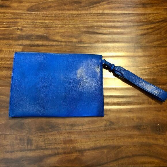 Stella and Dot Blue and Black Crackled Clutch Wristlet Purse - Picture 6 of 10